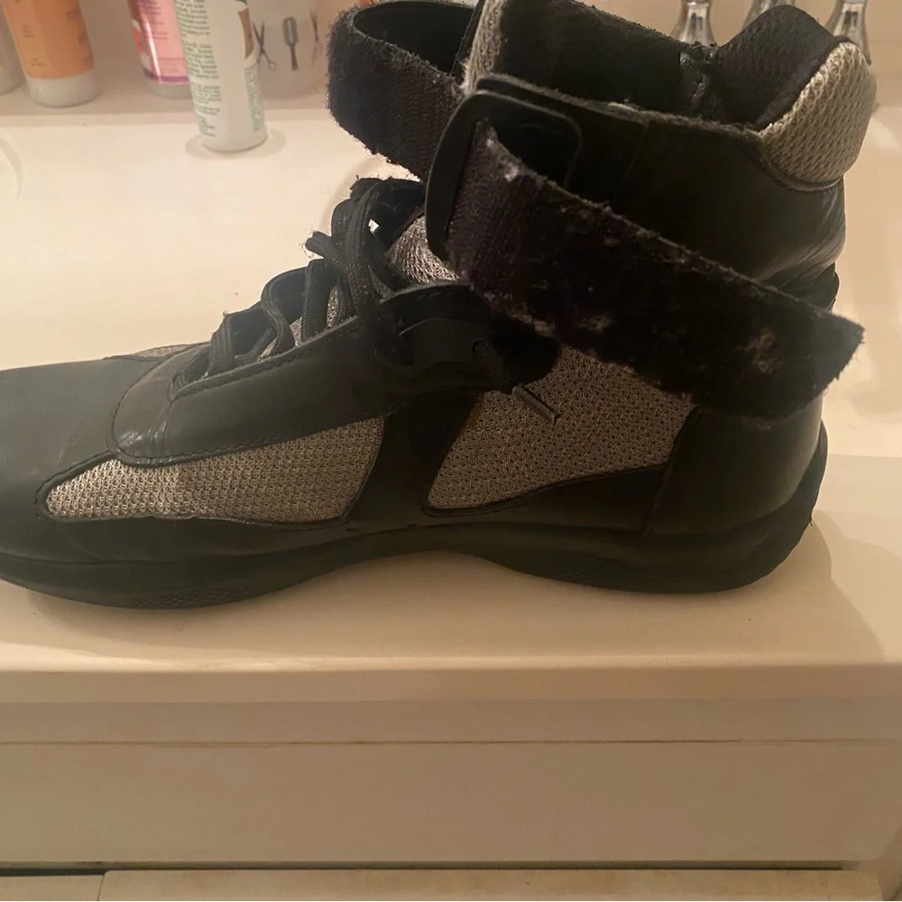 Prada high top sneakers/Boots.Black and Grey Size 11 - Picture 7 of 16